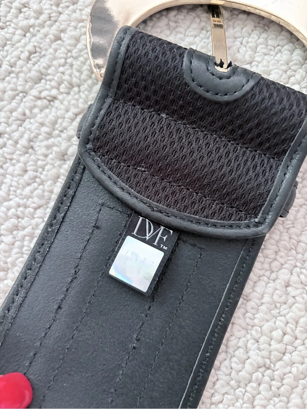 Diane von Furstenberg Black Wide Stretch Waist Belt Gold Buckle